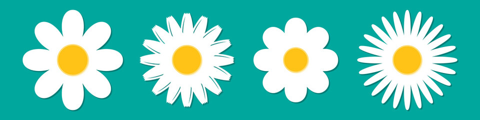Fototapeta na wymiar Flowers icons set. Vector illustration.