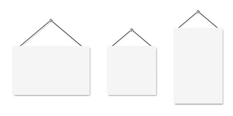 Set of blank banners. Paper art vector background.