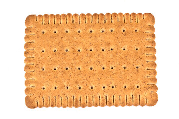 Tasty biscuits with bran on a white background