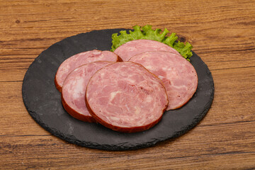 Slices of pork meat ham