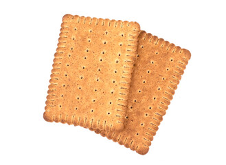 Tasty biscuits with bran on a white background