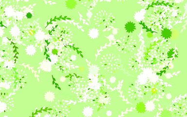 Light Green, Yellow vector elegant background with flowers, roses.