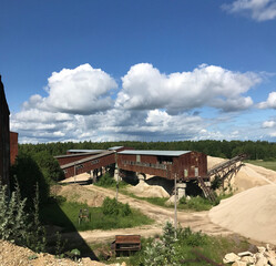 old abandoned quarry stone production.