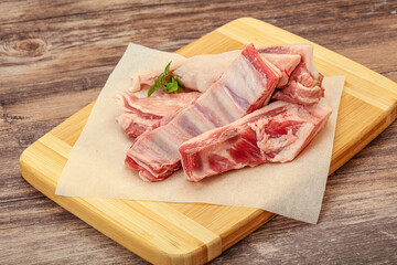 Raw lamb ribs for cooking