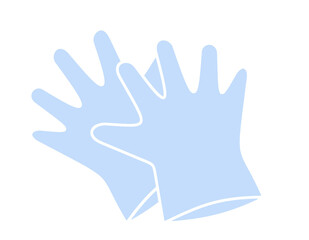 ビニール手袋両手(水色)