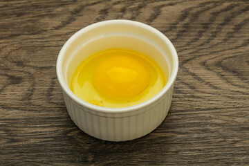 Raw Chicken egg in the bowl