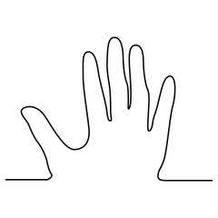 one line continuous drawing hi five left hand
