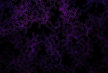 Dark Purple, Pink vector background with forms of artificial intelligence.