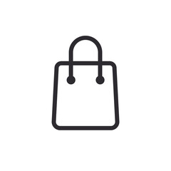 Shopping bag. Bag icon. Paper bag. Vector icon. Online shop. Sale icon. Store sign. Logo template. Market bag. Grocery bag. Sales symbol.