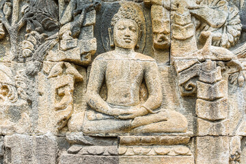 The Borobudur, Buddhist shrine, 40 km northwest of Yogyakarta, Central Java province, in the center of the Indonesian island of Java
