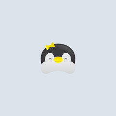 cutty Penguin Logo template design,