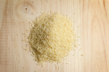 rice on light wooden board