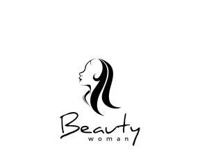 Beauty salon spa logo design silhouette