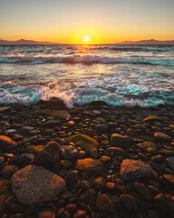 Obraz premium Sunset on Mykonos Island, Greece :) 