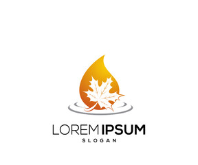 Natural oil icon logo design template