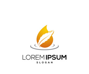 Natural oil logo design template