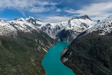 Naklejka na ściany i meble Laguna San Rafael National Park, Aerial view, Aysen Region, Patagonia, Chile