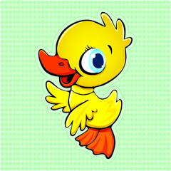duck chick cartoon vector