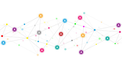 Vector illustration of connecting people and communication concept, social network.