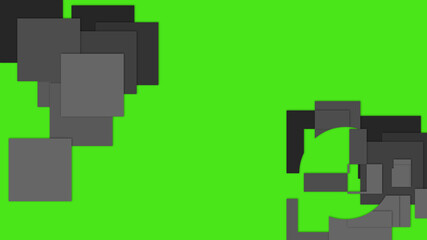 Rectangles on a green background, template, business card, grayscale