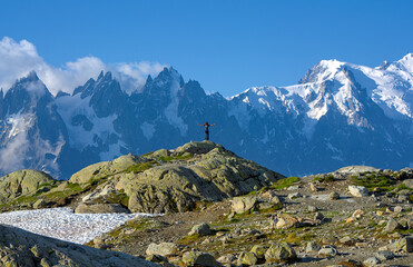 Fototapeta na wymiar Standing next to the Mont Blanc 