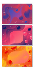 Abstract colorful wave background set.