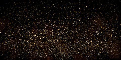 Fototapeta na wymiar festive dark background with gold scattering, golden sparks