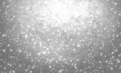 monochrome grunge gray background with sparkles and stars