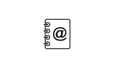 contact book - black vector icon