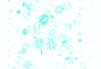 Naklejka premium Light Green vector background with curved lines.