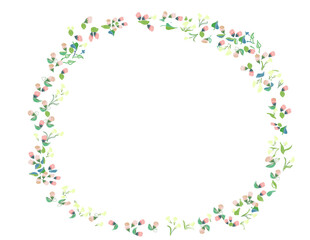 Roses and lilies crown Illustration frame for invitation  card or birth  annoucement or scrapbooking