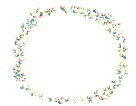 Roses and lilies crown Illustration frame for invitation  card or birth  annoucement or scrapbooking