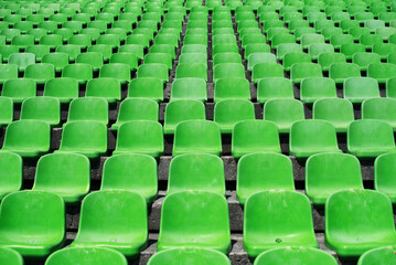 green empty seast on stadium 