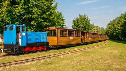 Fototapeta na wymiar Narrow-gauge railway in Hajnówka.