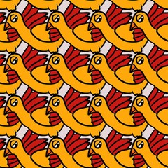 seamless pattern background of yellow bird