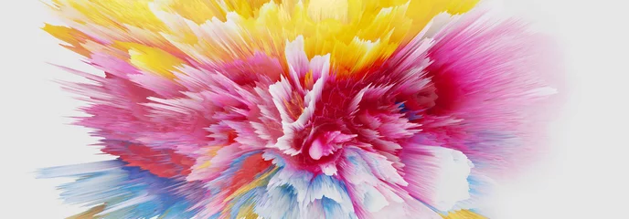 Zelfklevend Fotobehang Digital Illustration. Color blot splash. Abstract horizontal background. © Liliia