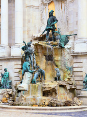 The Fountain of King Matthias in Royal Palace (Buda Castle) in Budapest, Hungary