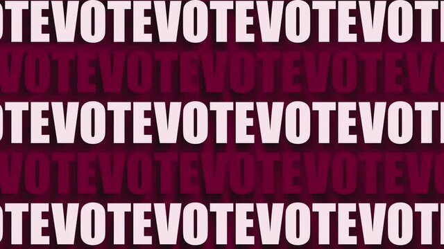vote text on background, red and white stripes color, elections in USA, loop animation