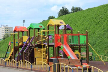 Fototapeta na wymiar New beautiful playground. Russia.