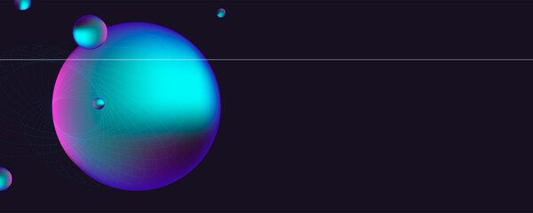 Neon space modern abstract liquid poster design, abstract design for web landing banner