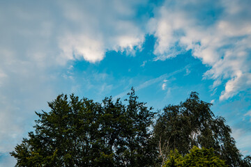 Shining sun at clear blue sky