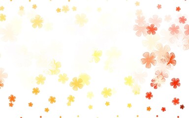 Light Orange vector abstract backdrop with flowers.