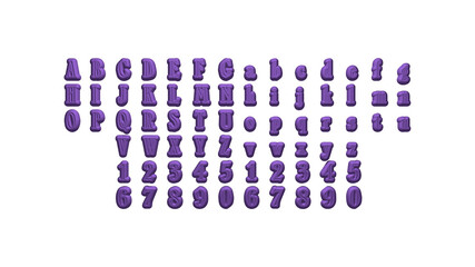 Full set of English letters in 3D illustrations separated to two sides for matching perspectives, lightings and shadows for realistic combinations on white background