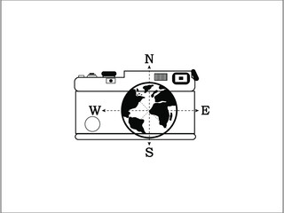 travel icon concept, photo of the world