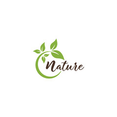 Modern natural leaf icon design logo concept icon template