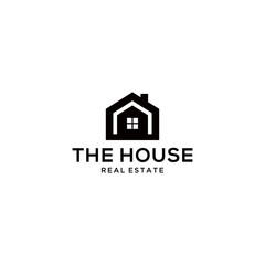 Creative modern minimalist house sign logo design template 