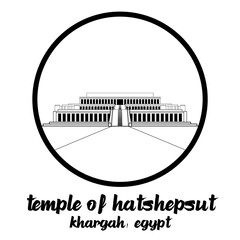 Circle Icon Temple of Hatshepsut.vector illustration