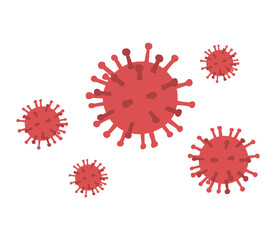 Virus pathogen. Viral microorganism. Coronavirus infectious bacteria. Vector illustration
