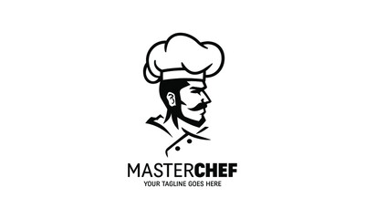Chef man character logo vector