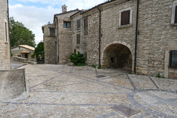 historic center of the village of Rocca caramanico in the Majella mountain area in Abruzzo Italy